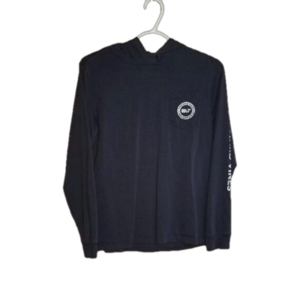 Vineyard Vines Long Sleeve Hooded Shirt Graphic Label Reads Size Large (16 Boys)